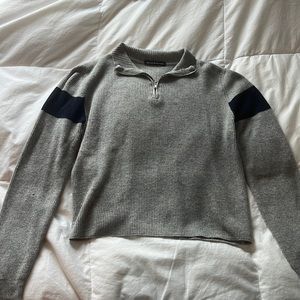 Brandy Melville Grey 3/4 Zip Sweater